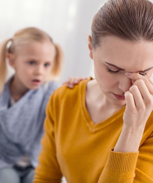 A mother and daughter arguing