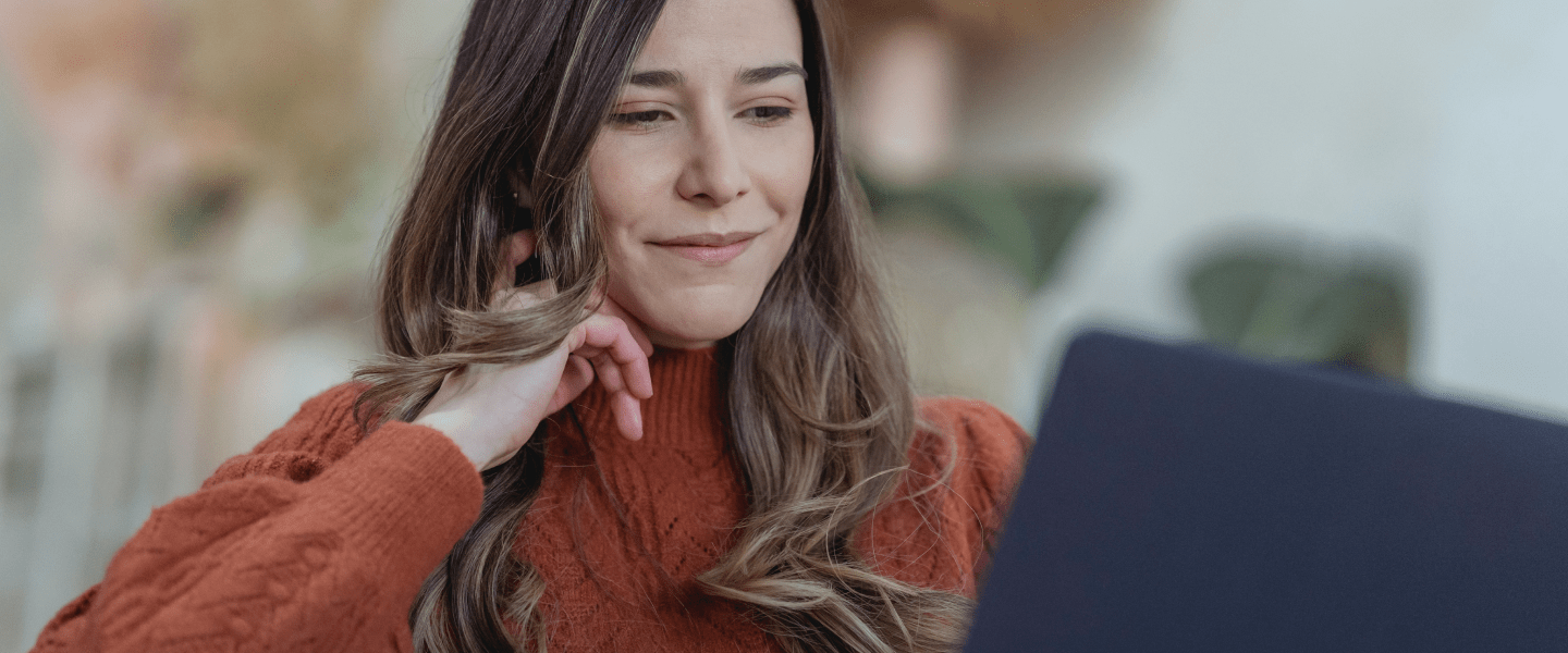 Woman using a laptop