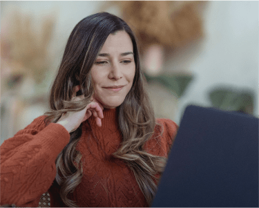 Woman using a laptop