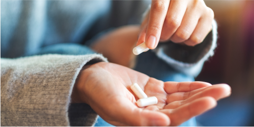 Supplements in someone's hands