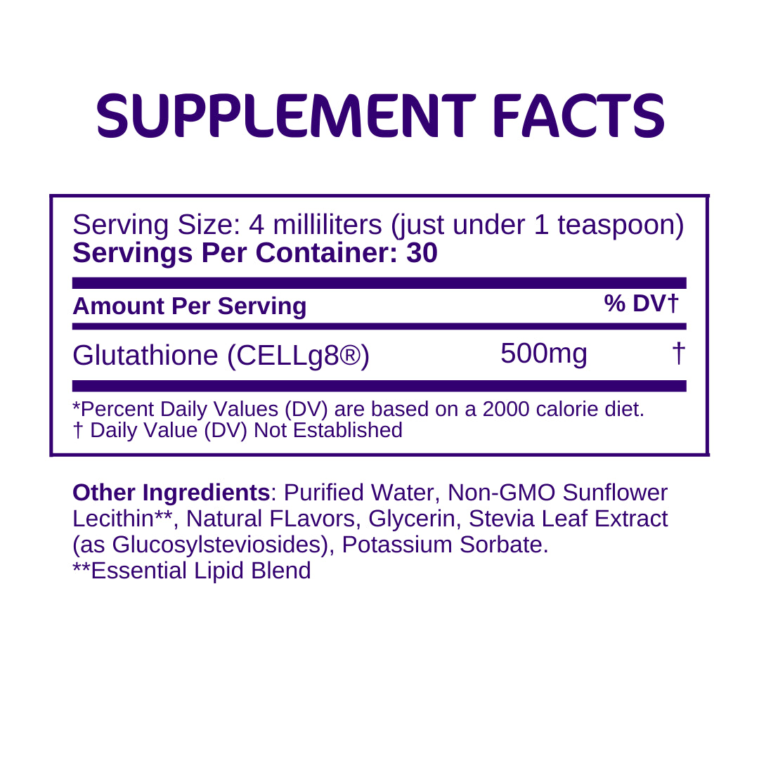 Liposomal Glutathione Liquid Supplement Facts